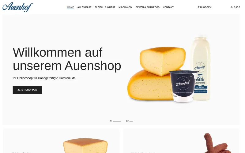 Startseite des Auenshop